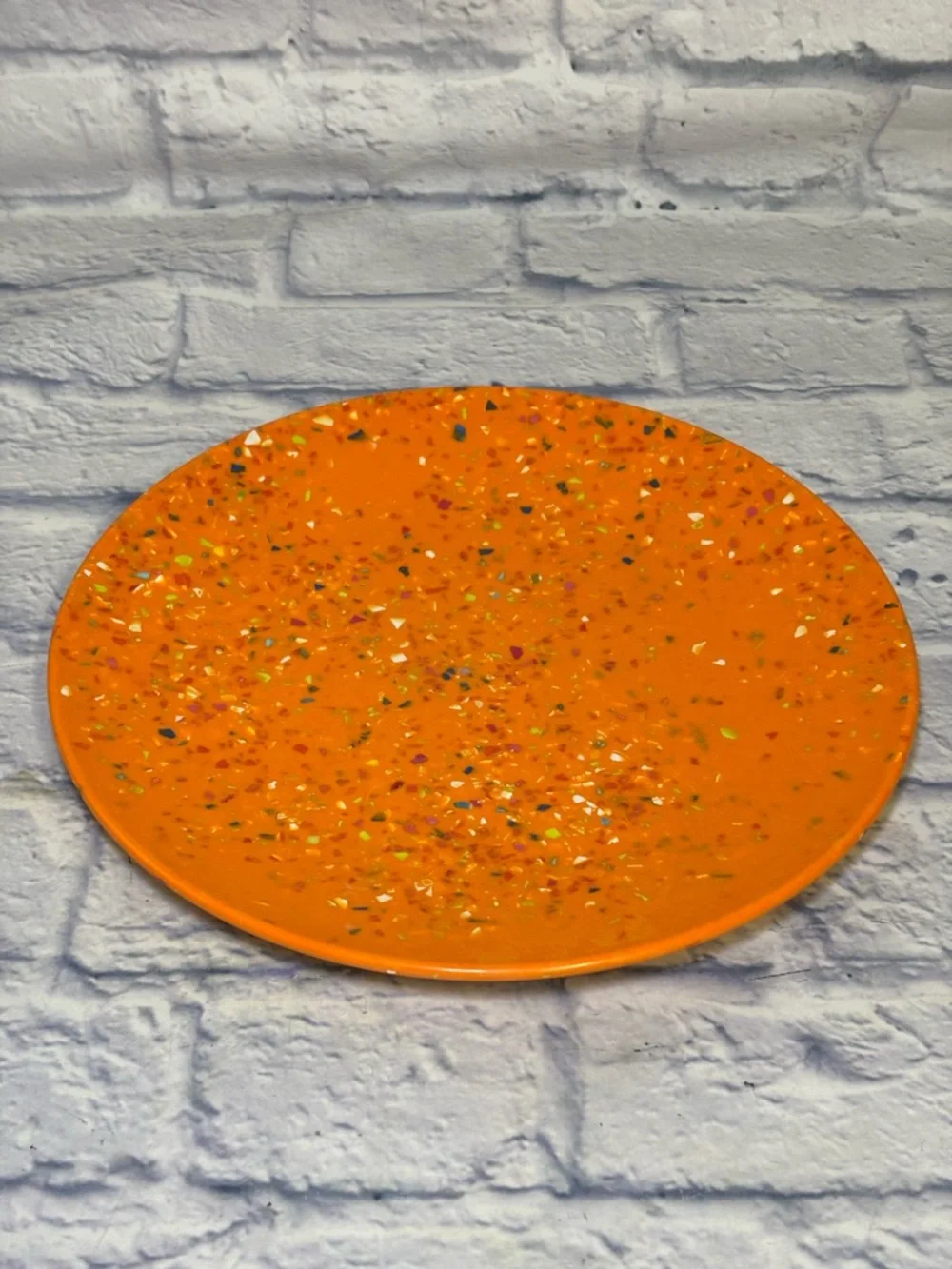 Plate ZAK! Designs Melamine Orange Confetti Melamine 10.5 Inch Replacement